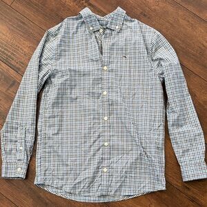 Vineyard Vines boys medium Blue and White Plaid Shirt
